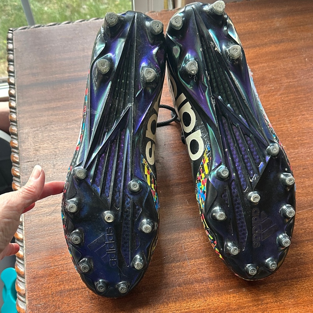 Adidas Cleats FREAK GRIDLOCK SYSTEM Black & Multi-Color Sz 15 - Picture 7 of 9